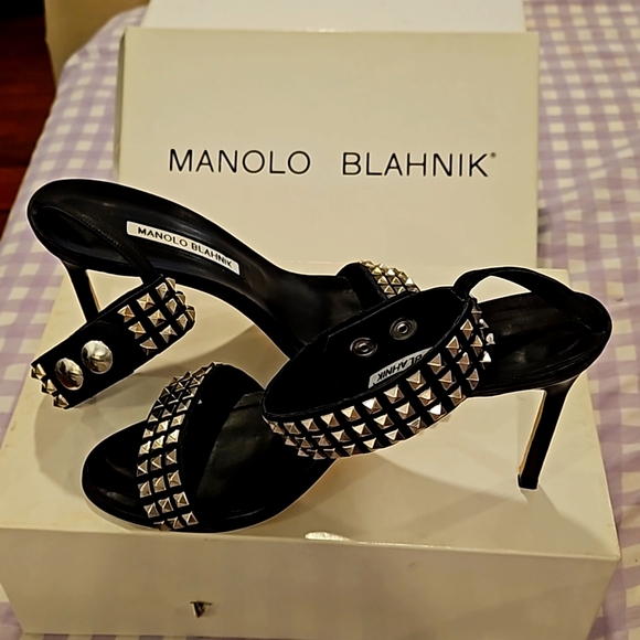 Manolo Blahnik Shoes - Manolo Blahnik Stud Open Toe Heel